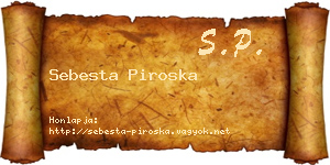 Sebesta Piroska névjegykártya