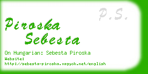 piroska sebesta business card